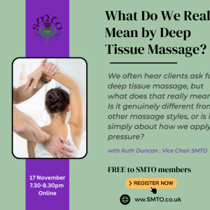SMTO Master Session – What Do We Really Mean by Deep Tissue Massage?
